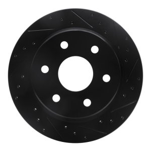 Cadillac Escalade Brake Rotor (1) - Rear Right - R1 Concepts - Drilled & Slotted - Black - `00-`14